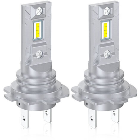 Lot de 2 ampoules LED blanches pour phares, prêtes à l'emploi — H7 1:1 12V 4000lm 6000K (1/4)
