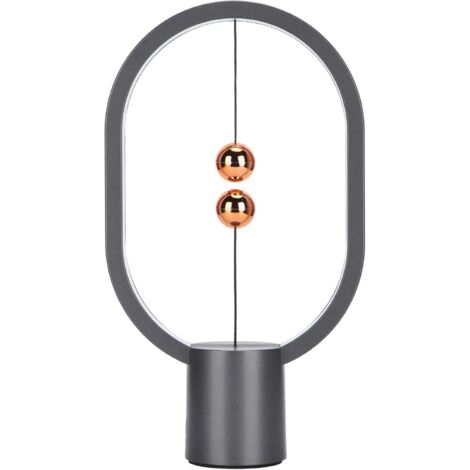 Lampe de Bureau LED Balance Design Premium, Lampe de Table Tactile Dimmable Magnétique 5W Noir 24.8cm, Éclairage Doux pour Maison Office Chambre