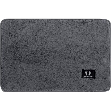 Tapis de salle de bain et de cuisine design luxueux Doux respirant absorbant évacue l'humidité lavable en machine Couleur Gris Dimensions 40 x 60 cm (1/5)