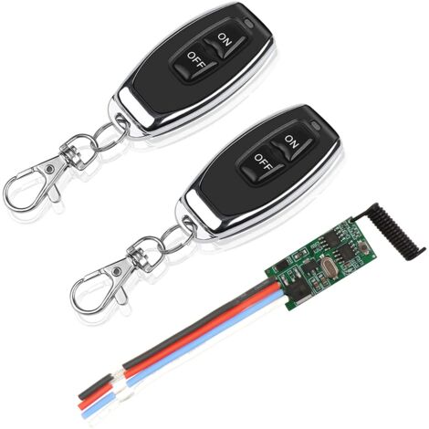 Module de télécommande sans fil RF monocanal 433MHz DC 3,6V/5V/12V/24V/30V 2A Petit contrôleur avec 2 émetteurs adapté au bricolage et domotique (1/5)