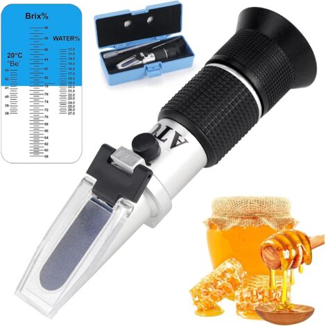 Réfractomètre pour miel (58–90 % Brix / 10–32 % d'humidité) — Spécialisé pour les apiculteurs : Convient pour le sucre, le miel, le lait concentré, l'huile végétale, le sirop, la confiture et la mélas