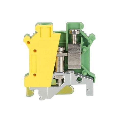 Bornier à vis modulaire nickelé et ignifuge — Type avec mise à la terre et fonction de filtrage — 10 mm² — Connecteur électrique pour rail DIN (45 mm × 42,5 mm) — Lot de 5