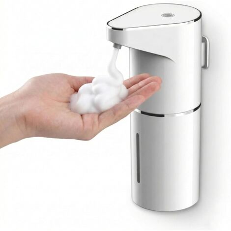 Distributeur automatique de savon mousse mural (350 ml)  Lavage des mains sans contact  Rechargeable  Capteur infrarouge  Matériau ABS étanche  Éducatif  Adapté aux enfants (1/5)