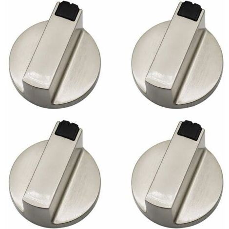 Bouton de Commande Gaz - Lot de 4 Boutons Métal 6 mm pour Four Cuisinière Universel Zinc Alliage Surface Lustre Facile à Nettoyer (1/4)