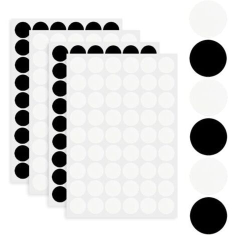 Poinçons de Vis Auto-Adhésifs 216 Pièces (Noir, Blanc) PVC (1/4)