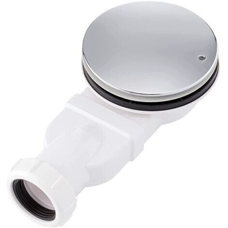 Siphon de douche chromé ABS - Bonde moderne antiodor avec membrane silicone, facile à installer et nettoyer, 4 cm épaisseur blanc (1/4)