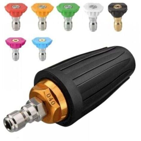 Kit de nettoyage haute pression à buse turbo rotative 1/4" 4000 Psi incluant 7 buses assorties (1/4)