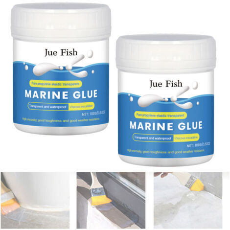 Agent Anti-fuite imperméable Transparent (100g), 2 paquets - Revêtement imperméable acrylique silicone pour fissures, joints et surfaces murales (1/4)