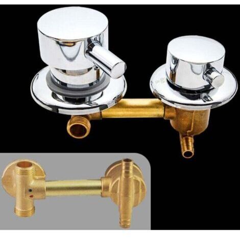 Mitigeur Thermostatique pour Cabine de Douche 2 Voies, Laiton, Entraxe 10 cm, Connexion G1/2"