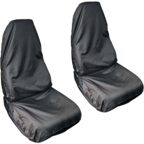 Housses de siège auto imperméables avant (Paquet de 2) - Tissu polyester PU - Noir - Protection 5000 mmH2O - Universelles (1/4)