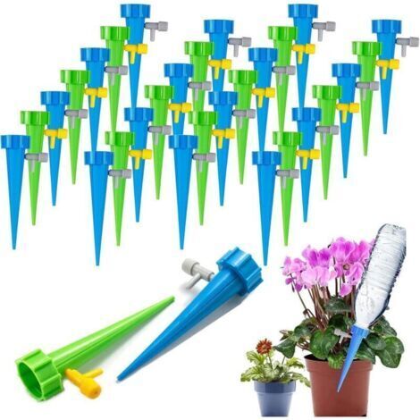 30Pcs Kit d'Irrigation Goutte à Goutte avec Vanne Réglable pour Plantes Intérieur/Extérieur et 1 à 15 Jours d'Arrosage Automatique (1/4)