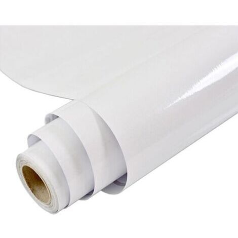 Film Vinyle Adhésif Papier Pour Meuble 60cmx5m Blanc Brillant - PVC Imperméable Décoratif Protecteur Facile à Appliquer (1/4)