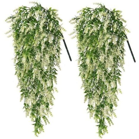 Lot de 2 plantes suspendues lavande artificielle 78cm (1/4)
