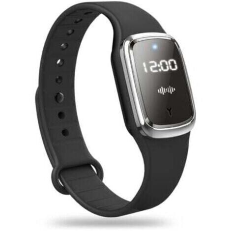 Bracelet anti-moustiques noir, montre étanche à ultrasons rechargeable USB pour intérieur/extérieur, adultes et enfants (1/4)