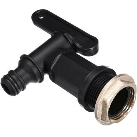 Robinet de Citerne 3/4" Valve Plastique pour Seau & Réservoir Jardin Installation Facile, Étanchéité Renforcée (1/4)