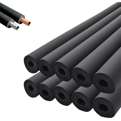 Manche Isolant - Tuyau Isolant Thermique Flexible [10 pièces - Diamètre 25mm, Longueur 1.8m - Noir, Éponge - Économique] (1/4)