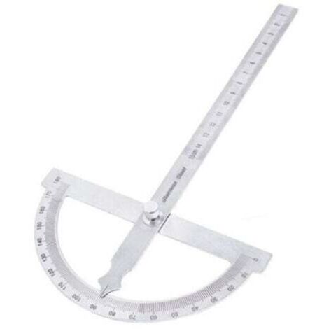 Protractor - Goniomètre 180° Demi-Cercle - Rapporteur de Mesure de Bois en Acier Inoxydable pour Travaux de Menuiserie (1/3)