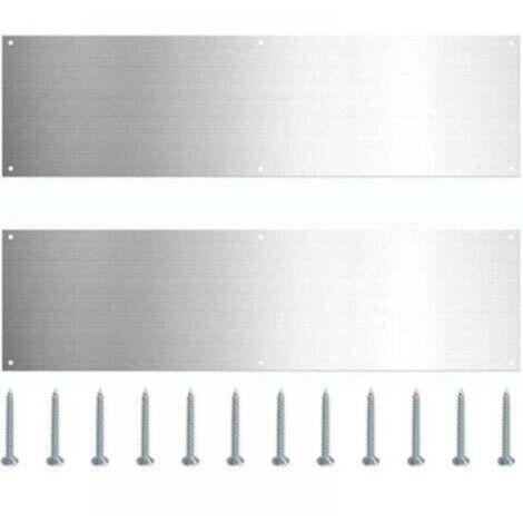 【Accessoires de Porte】 Lot de 2 Plaques de seuil en Acier Inoxydable, Protection Bas de Porte Métal Anti-Rayures avec Vis