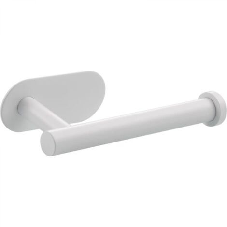 Support papier toilette mural blanc Inoxydable - Longueur 16,5 cm - Collé sans perçage - 1 pièce (1/4)
