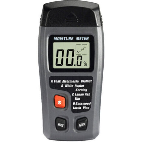 Testeur d'Humidité du Bois Portable,Mesure Humidité Papier Carton Bois de Chauffage Grande Précision ±0.5% 4 Modes ,ABS ,Écran LCD Grand,Extinction Automatique (1/4)