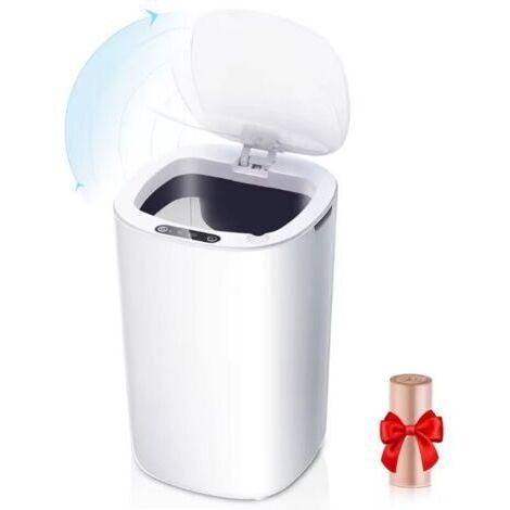 Poubelle Intelligente à Induction Automatique avec Capteur Électrique pour Cuisine et Salle de Bain, 31cm x 19,7cm x 17,5cm