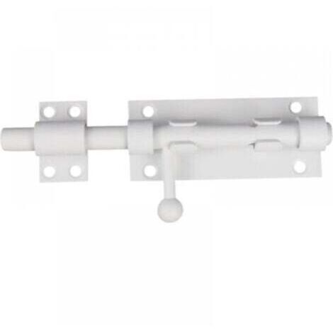 Verrou Porte Coulissante 5 Pouces, Verrou Porte Blanc Acier Inoxydable Targette Porte Exterieur, Loquet Porte Interieure Salle de Bain (1/4)