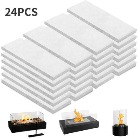 Lot de 24 mèches en laine céramique pour cheminées bioéthanol - Combustion prolongée avec noyau coton éponge - 11,9cm L × 5,1cm l × 5,1cm H (1/4)