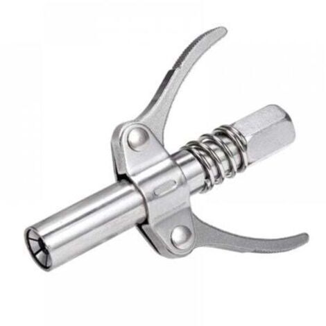 Embout de Graisseur Rapide 1PC 10 000 psi avec Double Poignée et Connexion NPT 1/8" pour Pistolet à Graisse Pneumatique, Manuel ou Électrique (1/4)