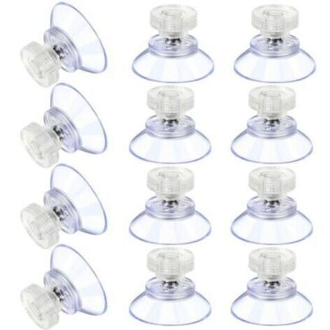 12 Ventouses PVC Transparentes 25mm avec Vis M4 - Fixations Adhésives pour Verre, Mirages et Carrelage (1/4)