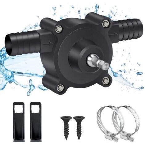Pompe à eau électrique pour perceuse portable - Transfert liquides, huile, eau - Auto-amorçante pour maison, jardin (1/4)