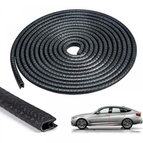 Protecteur de Bord de Porte en Caoutchouc 10M Noir, Joint en U pour Porte de Voiture 10mm (2mm épaisseur bord) (1/4)