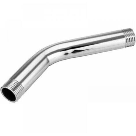 [Extension de pommeau de douche] Tuyau supplémentaire coudé en acier inoxydable G1/2, 15 cm - Argenté (1/4)