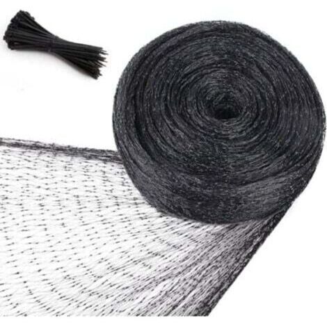 Filet de Protection Jardin 2x9m Polypropylène Noir Anti-Oiseaux Cerfs Arbres Fruitiers Potager Poulailler avec 50 Attaches (1/4)