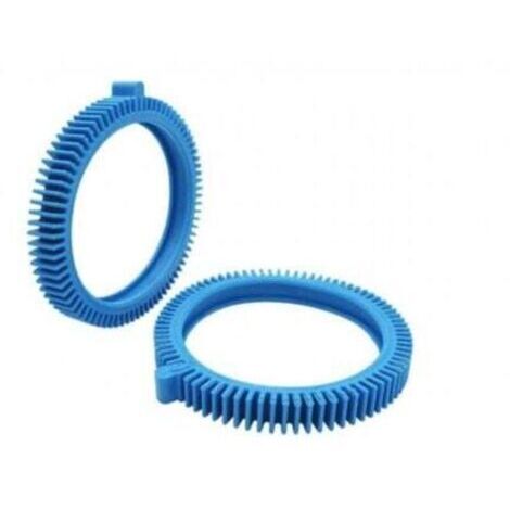 Pneu cranté avec ergot pour Robot Victor R 300 - Roue arrière bleu pour robot de piscine