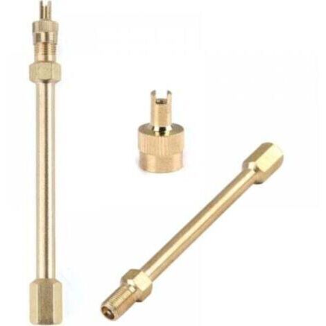 Rallonge de Valve Automobile 2pcs x 10cm Laiton Anti-Retour avec Démonte-Obus (1/4)