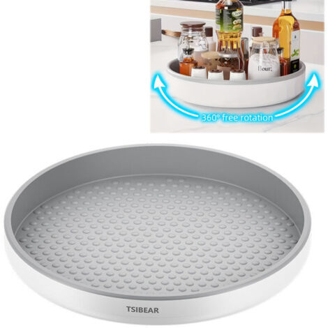 Plateau tournant de cuisine multifonctionnel, support de rangement rotatif à 360° pour bouteilles dassaisonnement, sauce soja, vinaigre (1/4)