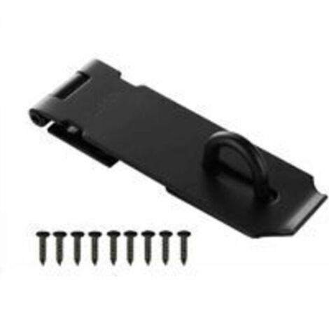 Loquet Cadenas Porte 5 Pouces, Fermoir Porte Cadenas avec Vis, Inoxydable 304 Noir 125x38 mm (1/4)