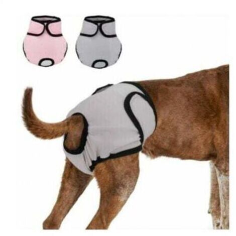 2 Pièces Couche Réutilisable pour Chien, Culotte Hygiénique Lavable 37-55cm - Super Absorbant pour Chiots