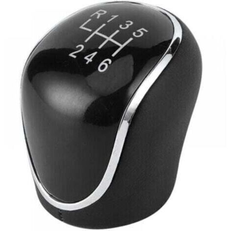 Pommeau de levier 6 vitesses, cuir et plastique noir, 1 unité, adapté Ford Focus/C-MAX/Kuga/Galaxy. (1/4)