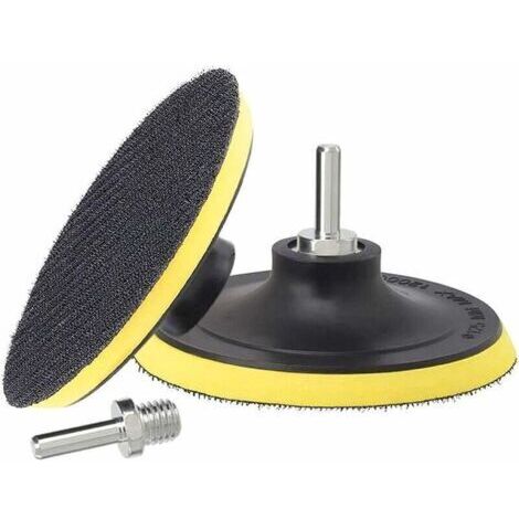 [Disques Abrasifs Velcro] Lot de 2 Plateaux de Ponçage 125mm M14 pour Perceuse, Polissage Bois et Métaux (1/4)