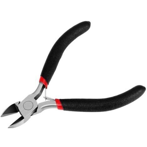 Pince Coupante Diagonale 4.5 Inch - Mini taille, Acier carbone noir, Poignées silicone ergonomique antidérapantes, 1 unité (1/4)