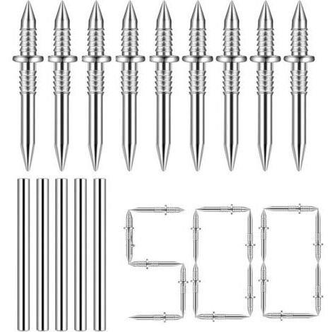 Clou à Double Tête pour Plinthes, 500 Pièces avec 5 Outils [Clou à Double Pointe Galvanisé Sans Couture] (1/4)