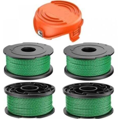 Bobine de fil rechange pour débroussailleuse sans fil Black & Decker - GL7033/GL8033/GL9035/A6486 (4 bobines + 1 capuchon, Fil nylon 2.0mm, 6.1m) (1/4)