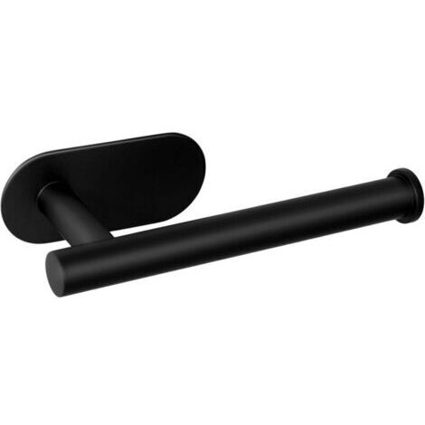 Porte-Papier Toilette sans Perçage Acier Inoxydable Noir (160mm, 105g) (1/4)