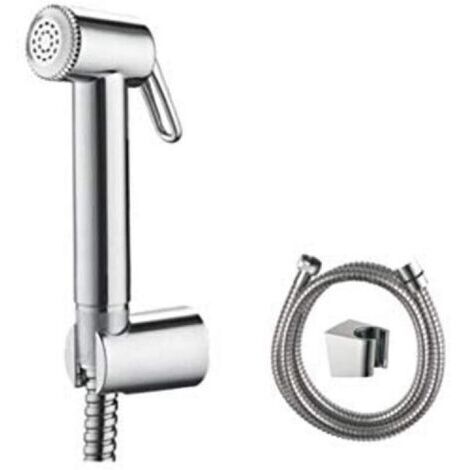 Pommeau de Douche Anticalcaire avec Support Mural et Flexible 1,5 m ABS Argent - Kit complet pour nettoyage toilette et usage polyvalent (1/4)