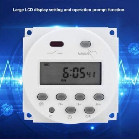 CN101 Minuterie Numérique 12 V DC/AC, Interrupteur De Relais De Temps Programmable Lcd Pour Prises Electriques Blanc 92389816