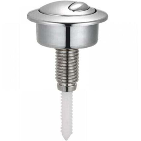 Bouton de chasse d'eau Twyford/Siamp Optima 49 - Double flux, ABS argenté, diamètre 48 mm pour réservoir standard (38-42 mm)