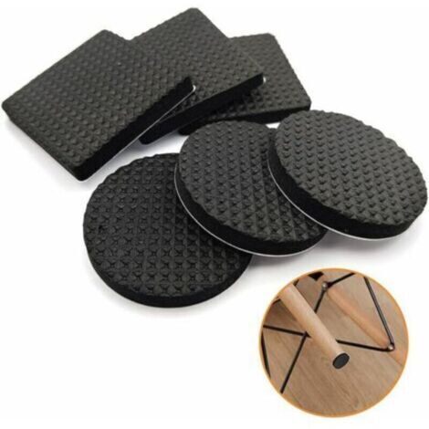Patins Protège-Sols Antidérapants en Caoutchouc - Lot de 60 Pièces, Pieds de Meubles Autocollants pour Tables et Chaises (1/4)