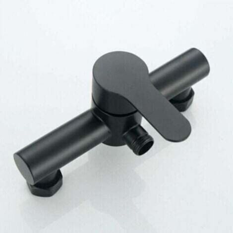 Robinet mitigeur mural de douche noir 304 avec levier unique en acier inoxydable et valve céramique (1/4)