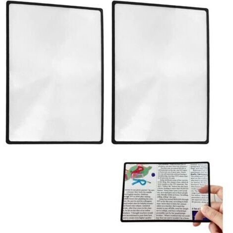 Loupe de page Fresnel Loupes de Cartes 3X (300%) PVC souple 11,8x18 cm 4.70"x7" pour lecture petits livres imprimés aidé personnes agées